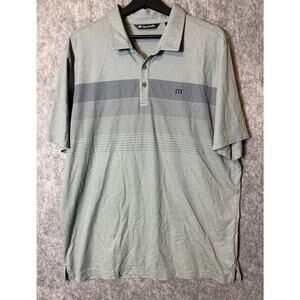 EUC Travis Mathew Mens Green XXL Striped Golf Polo